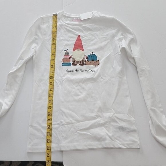Crewcuts size 12 - 14 girl long sleeve christmas gnome shirt New - Picture 6 of 9